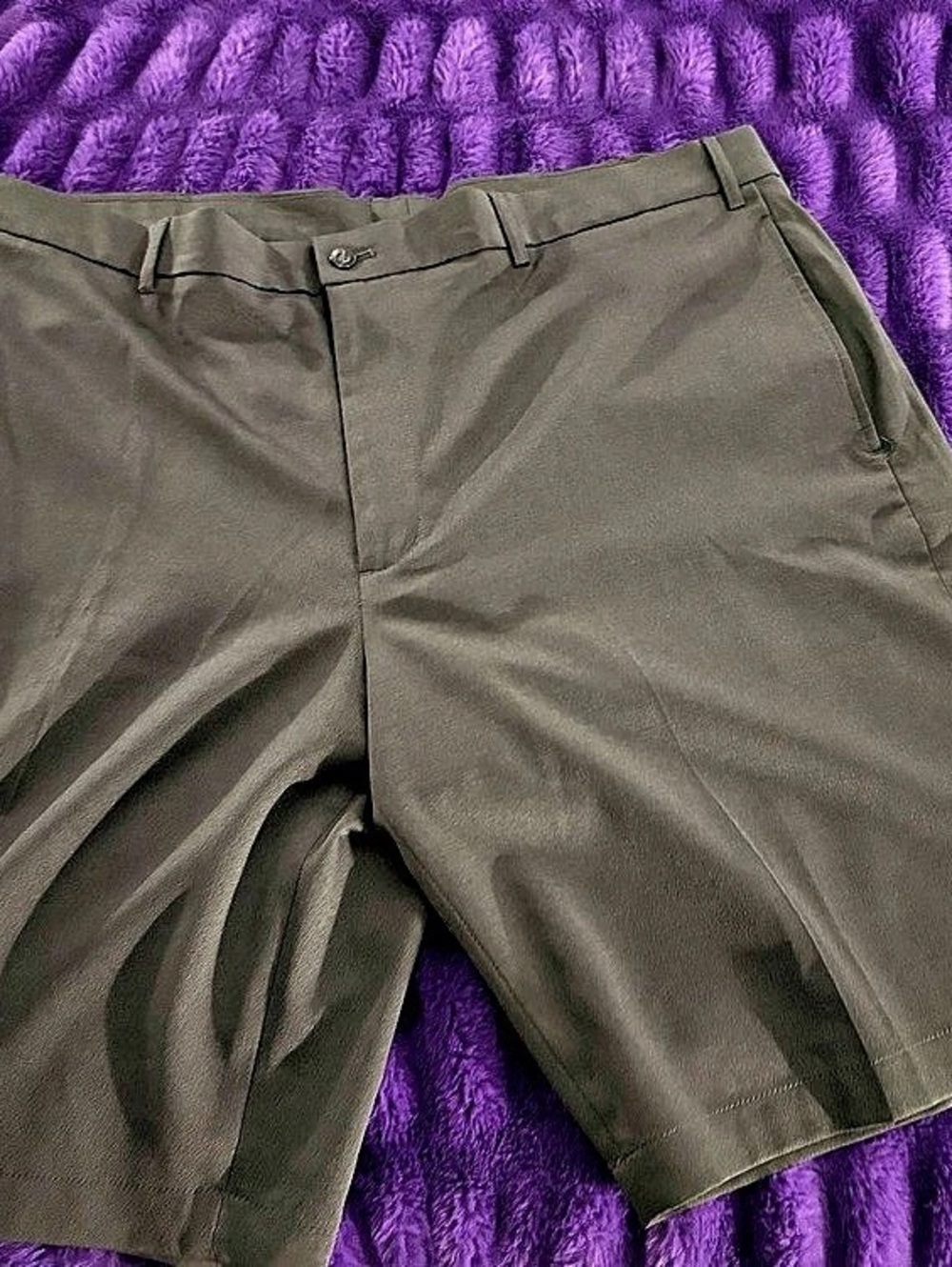 Walter Hagen Essentials Flat Front Golf Shorts Gray Waist 42